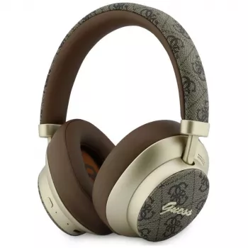 Guess GUE005457 Ausinės „Over-Ear“ su Bluetooth, ENC, Ruda, Auksinis Script Metal Dizainas