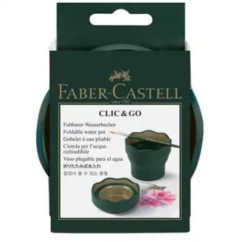 FABER-CASTELL CLIC&GO Sulankstomas vandens indas 350 ml peršviečiamai mėlynas