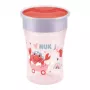 NUK Magic Cup 230 ml raudonas 360° gėrimo kraštelio treniruočių puodelis kūdikiams nuo 8 mėn., nesandarus, be BPA, tinkamas plauti indaplovėje