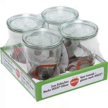 WECK Mold Jar 0.75L rinkinys 4 vnt. - Skaidrūs stikliniai konservavimo indeliai