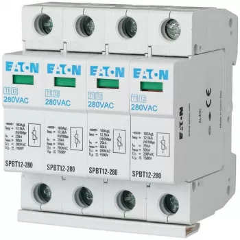 EATON SPBT12-280/4 Apsaugos nuo viršįtampių įtaisas 1+2 tipo 4 polių 12,5kA 1,5kV TN/TNS