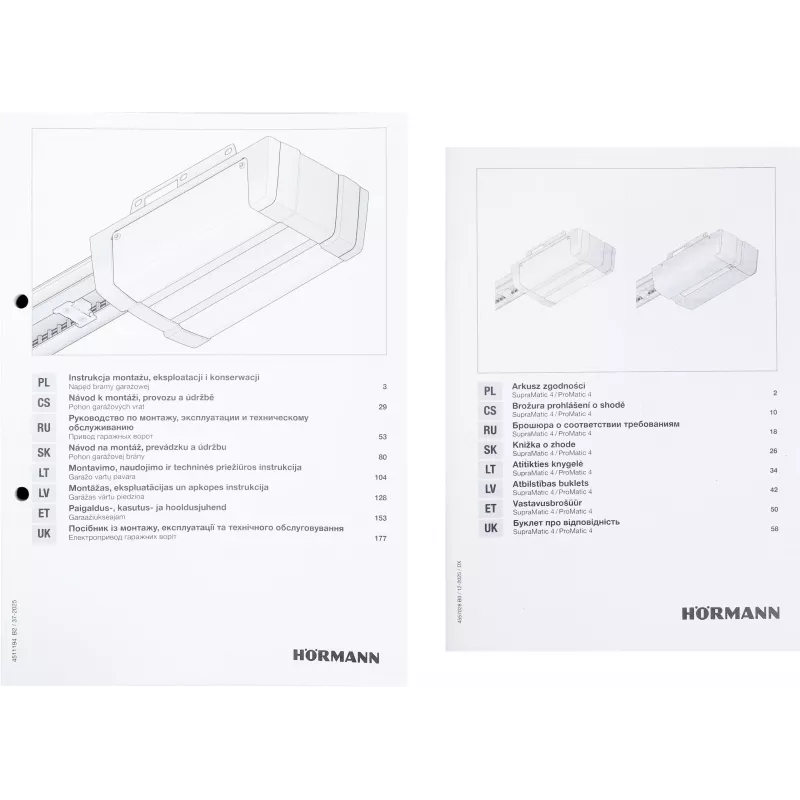 Hörmann Supramatic E4 868MHz BiSecure – patikimas garažo durų variklis