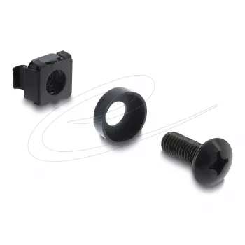 DELOCK Rack tvirtinimo rinkinys 10 inch ir 19 inch lentynoms, 100 vnt., juoda