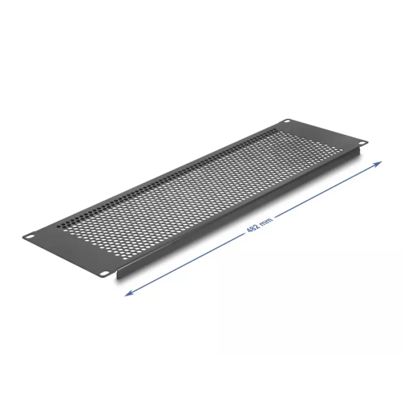 DELOCK 19 inch Aklina Panelė su Apvaliomis Skylutėmis 3U Juoda