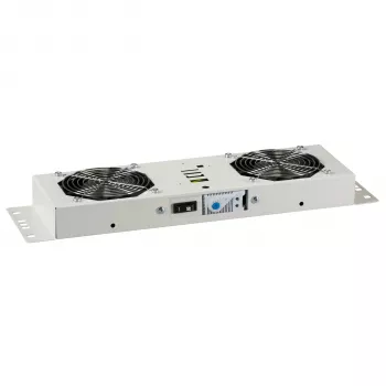 EFB-Elektronik BASIC Ventiliatorių blokas 2 vnt., su termostatu, RAL 9005, Plug & Play, sieniniam IP55 korpusui