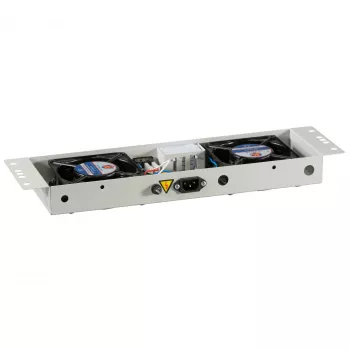 EFB-Elektronik BASIC Ventiliatorių blokas 2 vnt., su termostatu, RAL 9005, Plug & Play, sieniniam IP55 korpusui