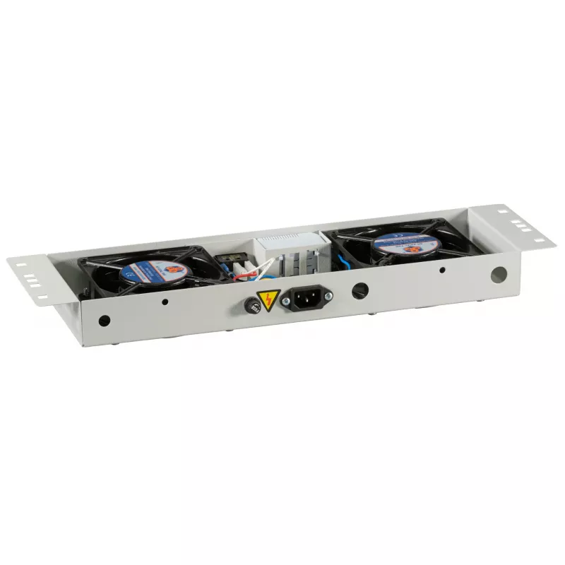 EFB-Elektronik BASIC Ventiliatorių blokas 2 vnt., su termostatu, RAL 9005, Plug & Play, sieniniam IP55 korpusui