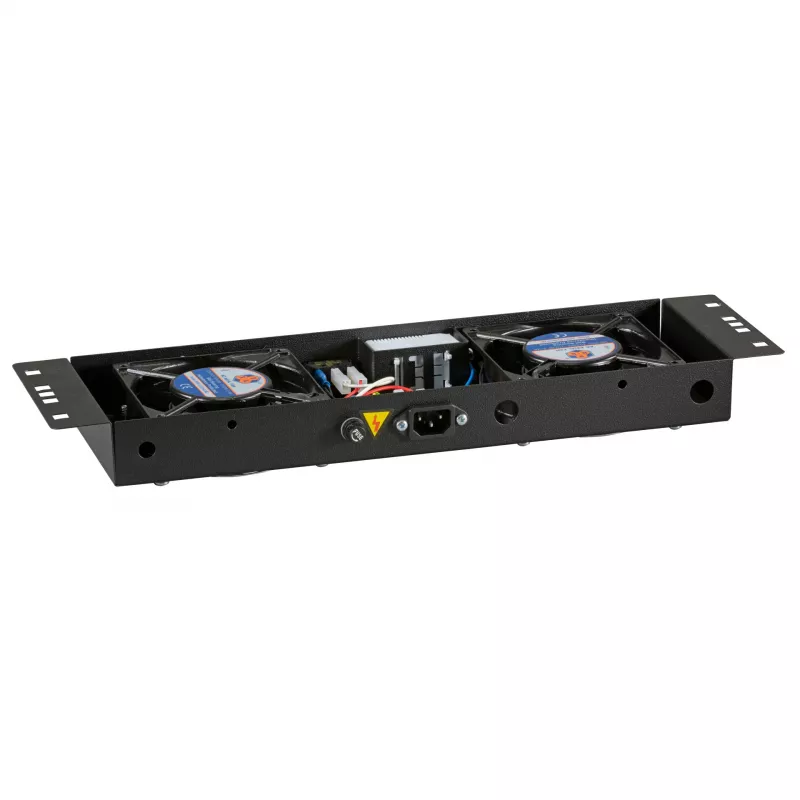 EFB-Elektronik BASIC Ventiliatorių blokas 2 vnt., su termostatu, RAL 9005, Plug & Play, sieniniam IP55 korpusui