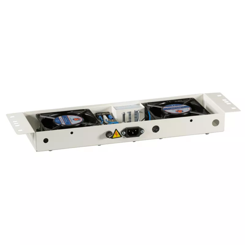 EFB-Elektronik BASIC Ventiliatorių blokas 2 vnt., su termostatu, RAL 9005, Plug & Play, sieniniam IP55 korpusui