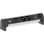 Bachmann 708.001 CYCLE Desk Maitinimo Juosta 2x Schuko CEE7/3 su Jungikliu, 2m Laidas, Aliuminis/Juoda