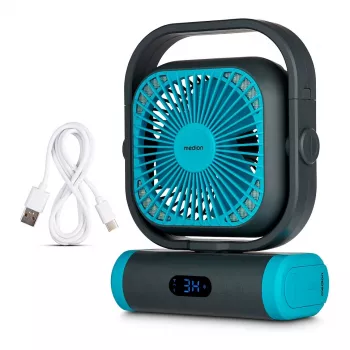 MEDION LIFE Camping Fan E10 TF (MD 12065) Pilka/Mėlyna