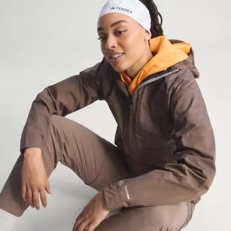adidas TERREX Xperior 2.5L Hybrid Primeknit Climaproof Striukė - Trace Brown (Moteriška, Dydis M)