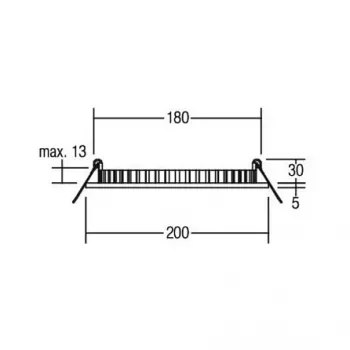 Brumberg 12217073 EB-Panel FLAT30 Round White 830 16W 24V LED Įleidžiamas Lubinis Šviestuvas