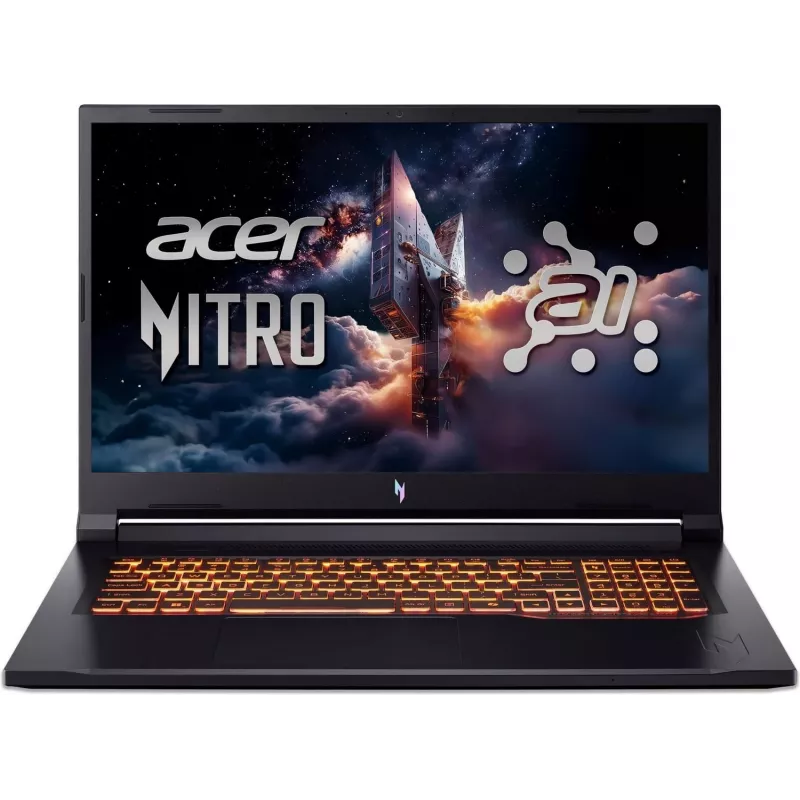 Acer Nitro V 17 AI 17,3 colio FHD 144Hz žaidimų nešiojamasis kompiuteris - Ryzen AI 5 240, 16GB, 512GB SSD, RTX 5060, be OS, Obsidian Black