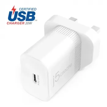 J5CREATE 20W PD USB-C sieninis įkroviklis - UK