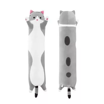 iLike Plush Cat Soft Toy Laid Down Animal Mascot Hug Pillow for Children & Adults