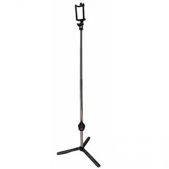 CP K060T 2in1 Selfie Stick & Video Web Call Table Tripod su belaidžiu užrakto mygtuku, išsiskleidžia iki 60 cm, juoda