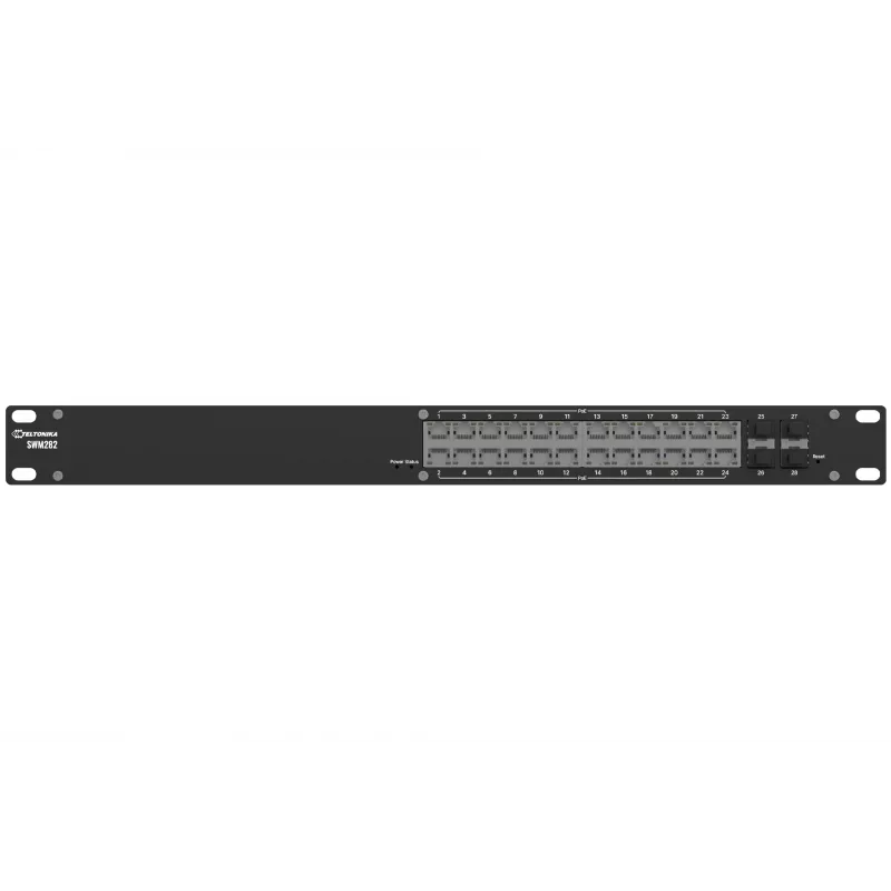 TELTONIKA VALDOMAS JUNGTUVAS SWM282 24X1GB RJ45, 4X1GB SFP, 12 X POE+ 300W TOTAL