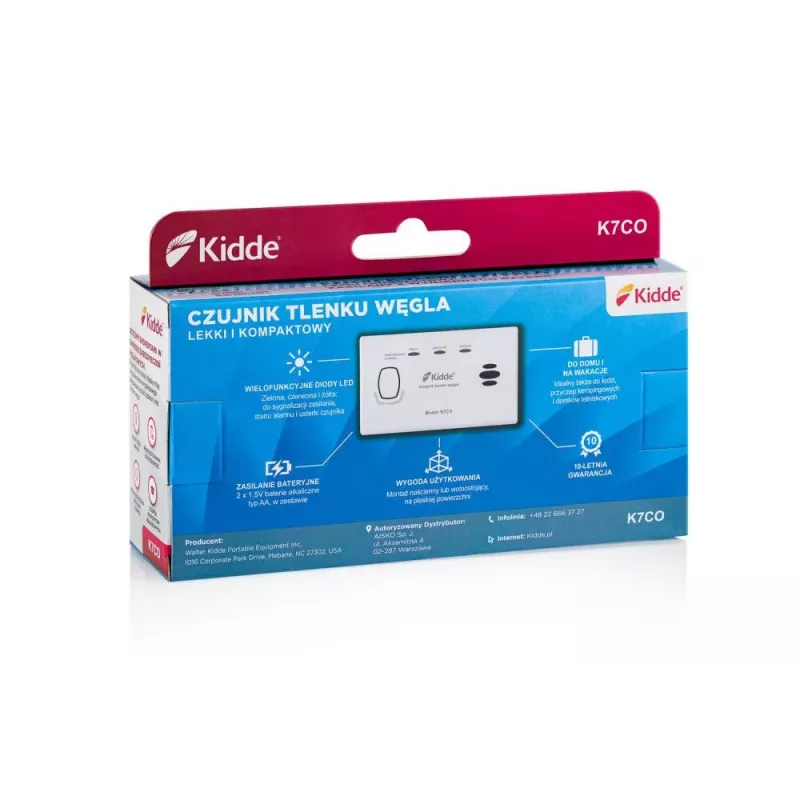 Kidde K7CO Anglies monoksido detektorius su skaitmeniniu LCD ekranu