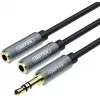 UNITEK Y-C956ABK 3.5mm Mini Jack Male į 2x 3.5mm Female Garso Skirstytuvas Adapterio Laidas - Juodas