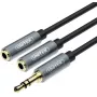 UNITEK Y-C956ABK 3.5mm Mini Jack Male į 2x 3.5mm Female Garso Skirstytuvas Adapterio Laidas - Juodas