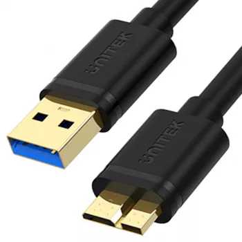 UNITEK USB 3.0 A Male to Micro B Male laidas 1m Juodas Y-C461GBK