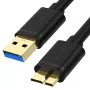 UNITEK USB 3.0 A Male to Micro B Male laidas 1m Juodas Y-C461GBK