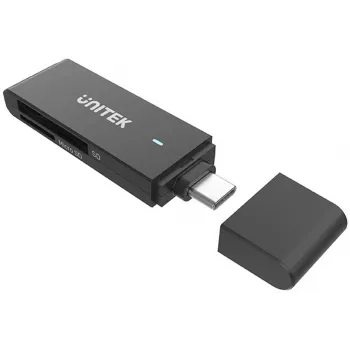 UNITEK USB-C SD & MicroSD kortelių skaitytuvas (Y-9328) – kosminė pilka