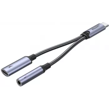 UNITEK USB-C į 3.5mm garso lizdą ir USB-C 60W PD adapteris (Space Grey)