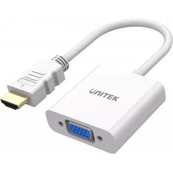 UNITEK HDMI į VGA adapteris, Full HD 1080p, 60Hz, Baltas