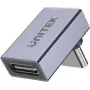 UNITEK USB-C į USB-C 90 laipsnių kampu lenktas adapteris 40Gbps 240W Space Gray