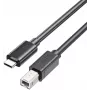 Unitek USB-C į USB-B 2.0 spausdintuvo laidas 1m juodas