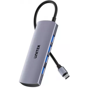 UNITEK 4-Port USB-C Hub 10 Gbps, 4x USB-A, Space Gray