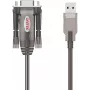 UNITEK USB-A į RS232 Serial Converter Laidas, DB9 Kištukas, 1,5 m, Juodas