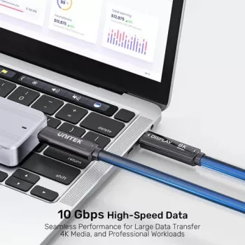 UNITEK USB-C Active Optical Cable 5m - 10Gbps, PD 60W, 8K@30Hz, Juoda