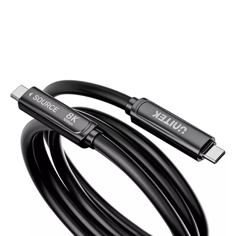 UNITEK USB-C Active Optical Cable 7m – 10Gbps, PD60W, 8K@30Hz, Black