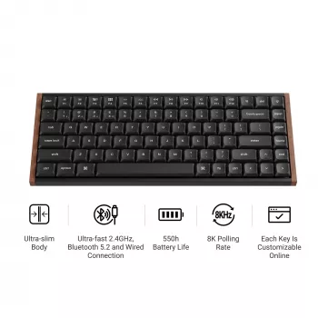 Keychron K3U-Q3Z 75% Milk POM Brown Switch 8K mechaninė klaviatūra