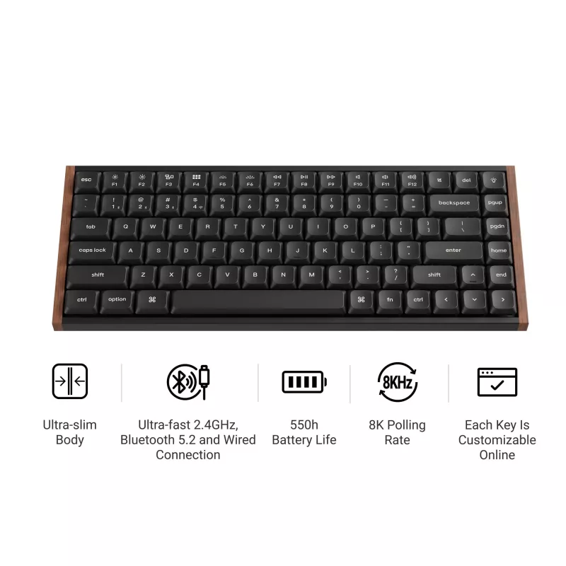 Keychron K3U-Q3Z 75% Milk POM Brown Switch 8K mechaninė klaviatūra