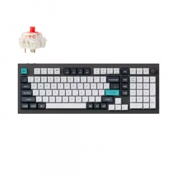 Keychron Q5M-M1 96% mechaninė klaviatūra, Gateron G Pro Red jungikliai, RGB Hot-Swap, Bluetooth 5.1 ir USB-C, aliuminio korpusas