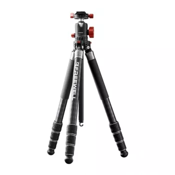 FREEWELL 5-in-1 Multifunctional Camera Tripod - Aliuminio lydinys, rutulinė galvutė, 1170 mm maksimalus aukštis, 2,5 kg apkrova, juoda