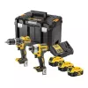 DEWALT 18V XR Brushless Combi Drill & Impact Driver Twin Pack DCK266P3T su 3x 5.0Ah Akumuliatoriais, Įkrovikliu ir TSTAK Dėžute