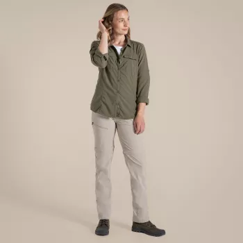 Craghoppers NosiLife Pro Convertible Trouser III Women's Hiking Trousers - Soft Mushroom