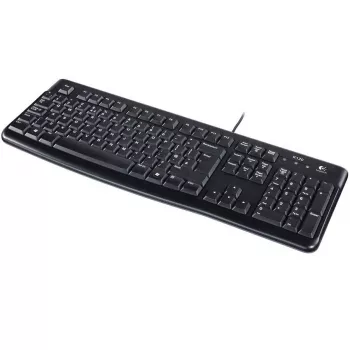 Logitech klaviatūra K120 RU – laidinė USB, pilno dydžio, rusiškas išdėstymas, atspari išsiliejimui, juoda