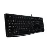 Logitech klaviatūra K120 RU – laidinė USB, pilno dydžio, rusiškas išdėstymas, atspari išsiliejimui, juoda