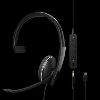 Sennheiser ADAPT 100 Wired On-Ear Headset su triukšmą slopinančiu mikrofonu, USB-A, juoda