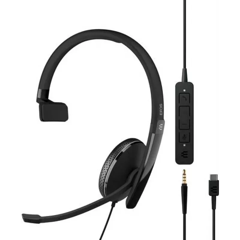 Sennheiser ADAPT 100 Wired On-Ear Headset su triukšmą slopinančiu mikrofonu, USB-A, juoda
