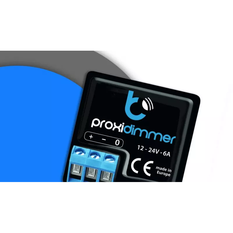 BLEBOX Proxidimmer – belietimis talpinis artumo jutiklis su Wi-Fi 12-24V DC LED juostoms, 5A, 120W, PWM, IP20