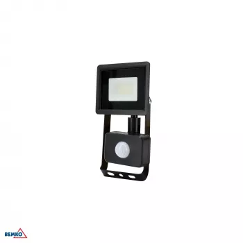 KAFLER KASTEL LED prožektorius 10W 4000K 800lm IP65 juodas su PIR jutikliu