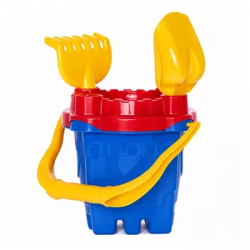 HEMAR Sand Castle Set Bucket Strainer Shovel Rake 4 vnt.