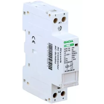 GACIA HC 2P/25A 2NO 230V Modulinis Kontaktorius 2-Polių 25A 230V AC